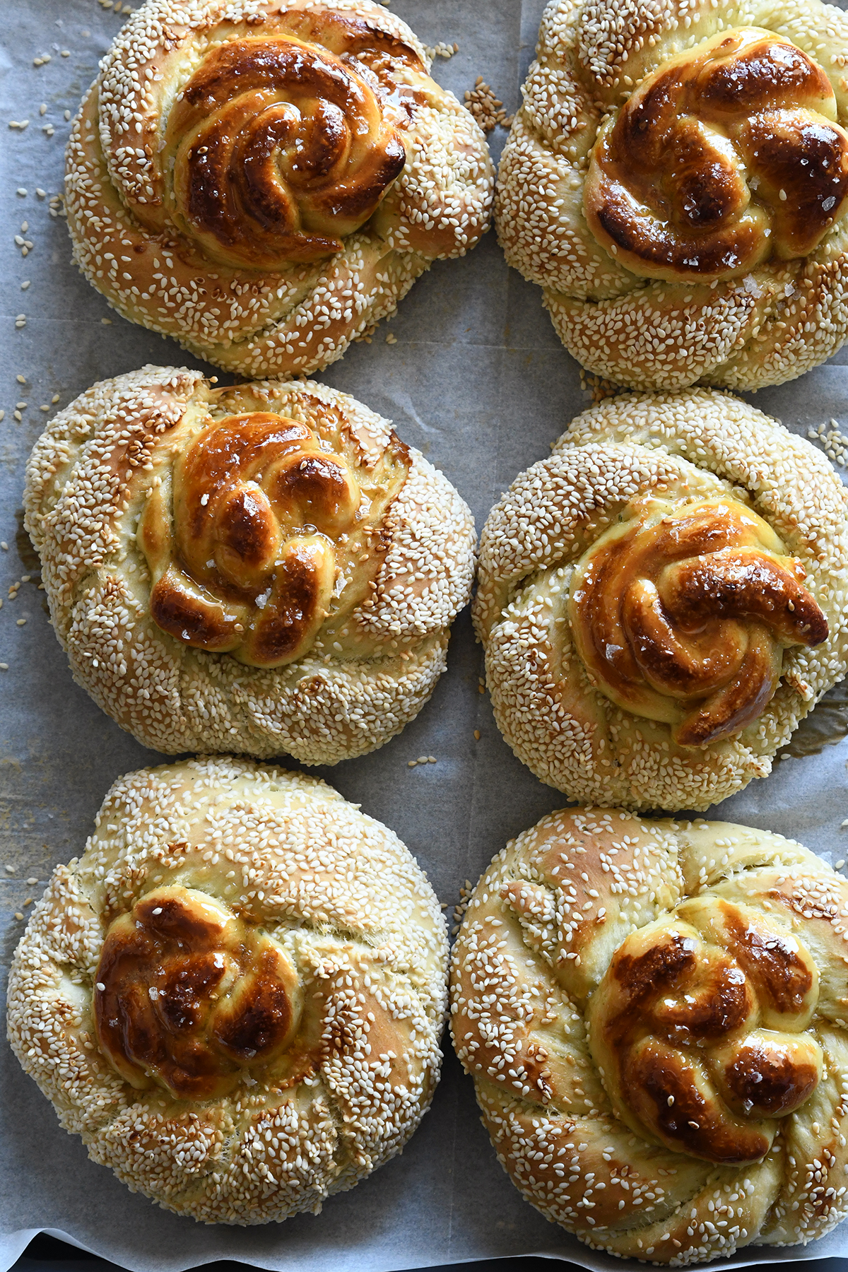 לחמניות כתר פרח בייגל ירושלמי בזיגוג דבש